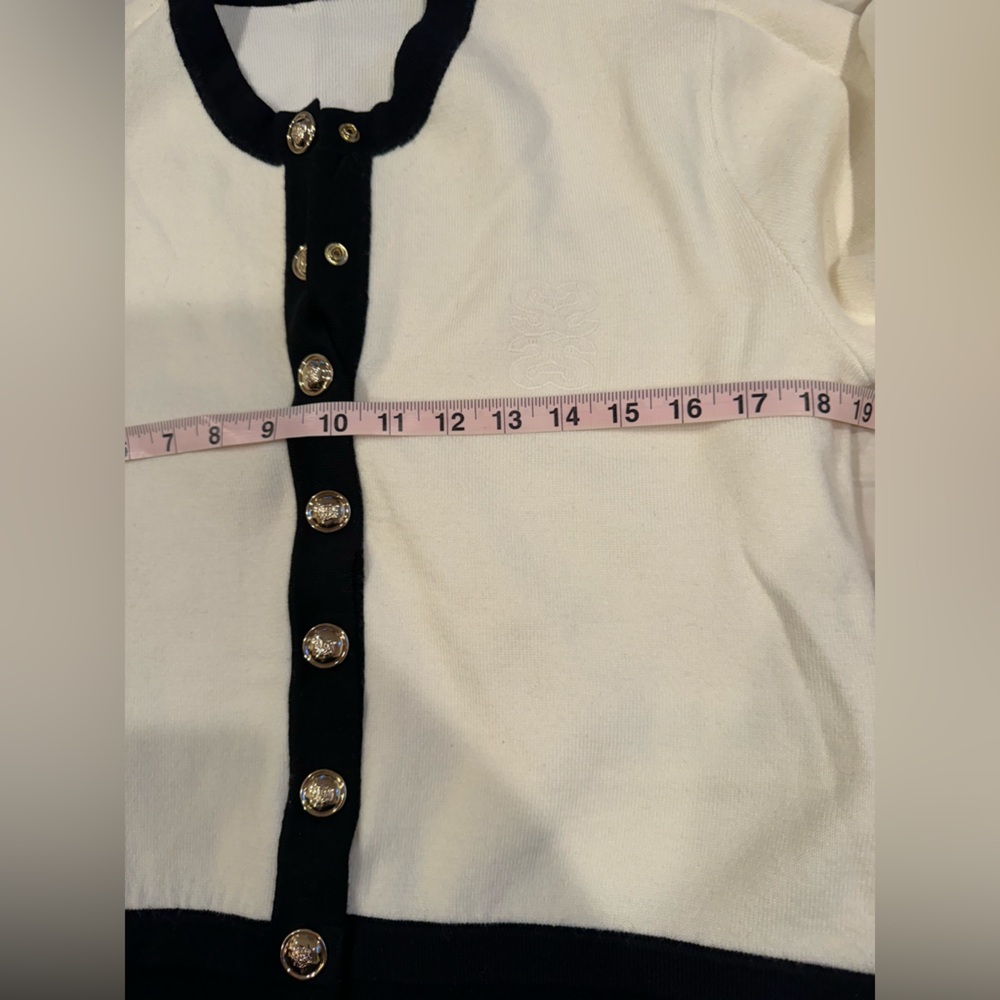Sandro Cardigan | Contrast Trim | Preppy Sweater | French Designer | NWOT | $370 - Picture 11 of 12